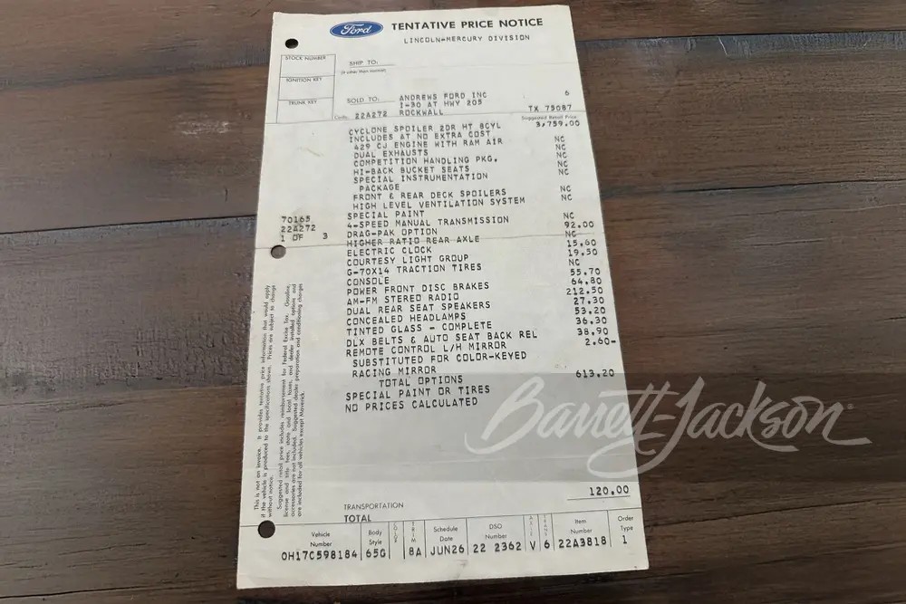 Factory Invoice from 90s