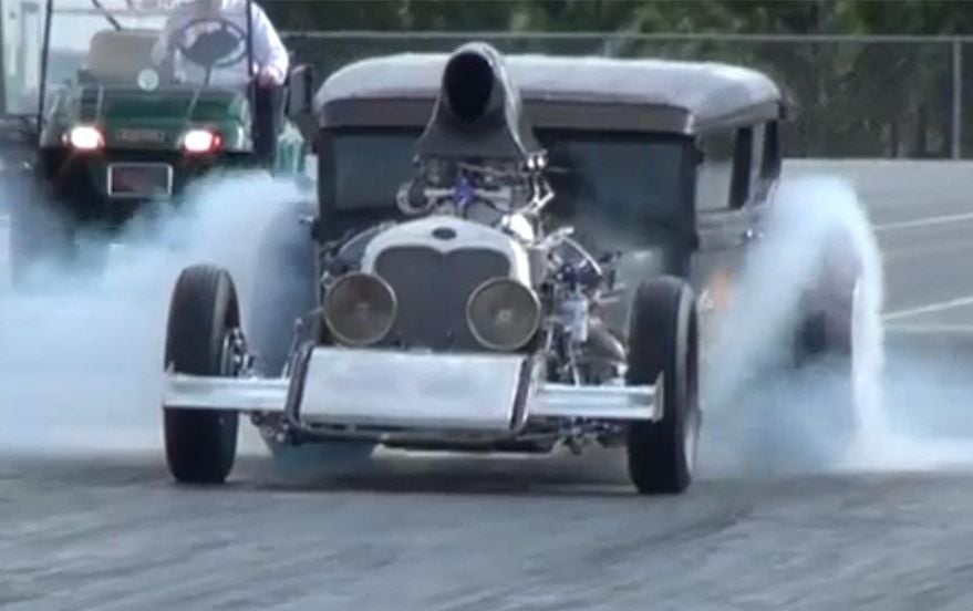 Video: 820 Cubic Inches of Jon Kaase Rat Rod On The Dragstrip