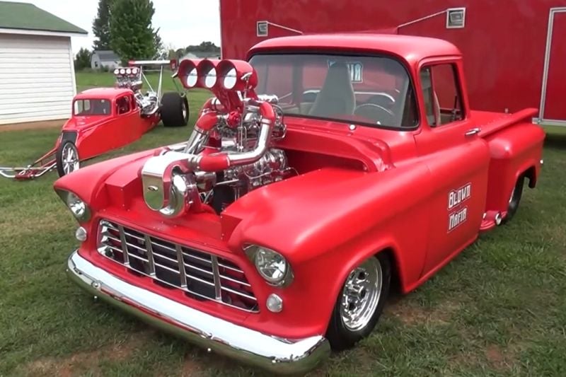Video: A 1956 Chevy Pick Up That's Procharged and Supercharged