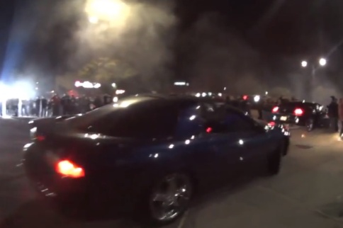 Video: "Crenshaw Takeover" Idiot Crashes Camaro, Doesn't Stop