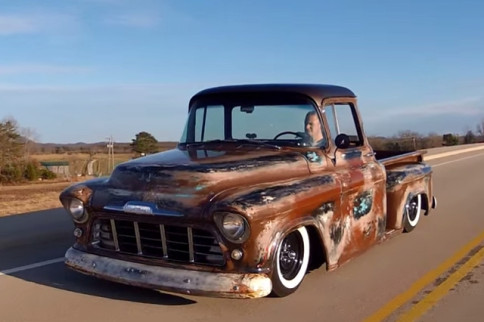 Video: Teaser of the Slammed '56 Chevy Pickup "Oil Slick"