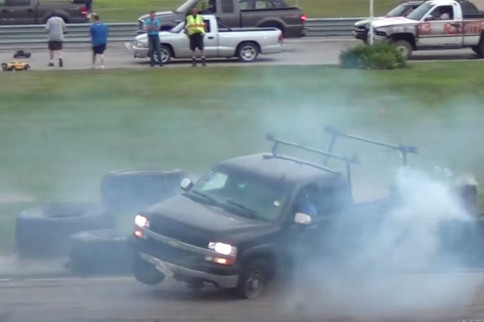 Video: Watch This Maniac Drift A Work Truck Like A 240SX