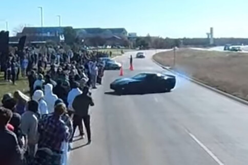 Corvette Dives Into Crowd At Cars And Coffee