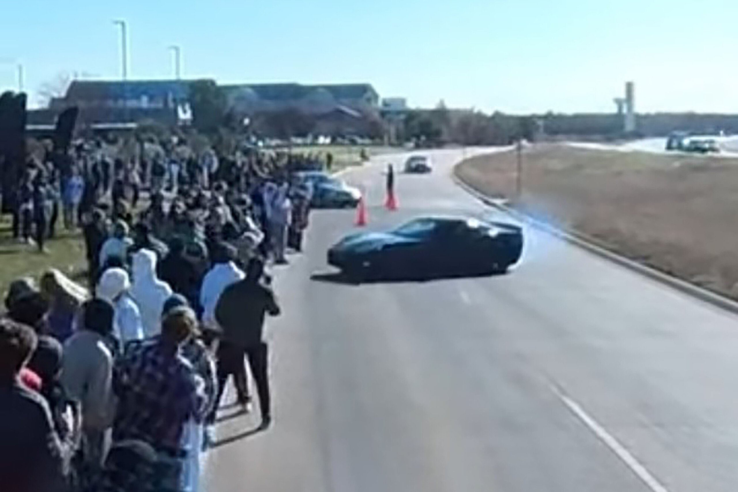 Corvette Dives Into Crowd At Cars And Coffee